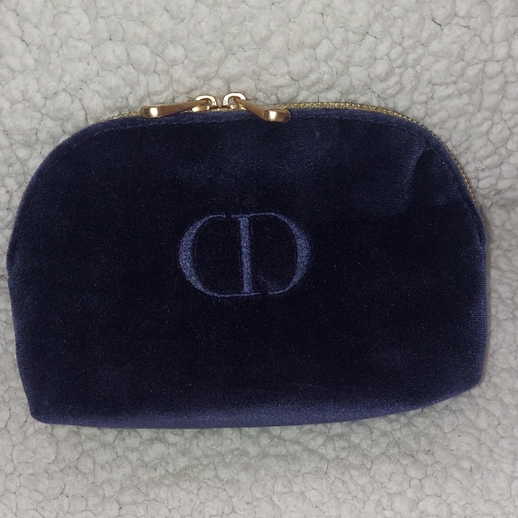 Dior Navy Velvet Cosmetic Pouch - Picture 1 of 5